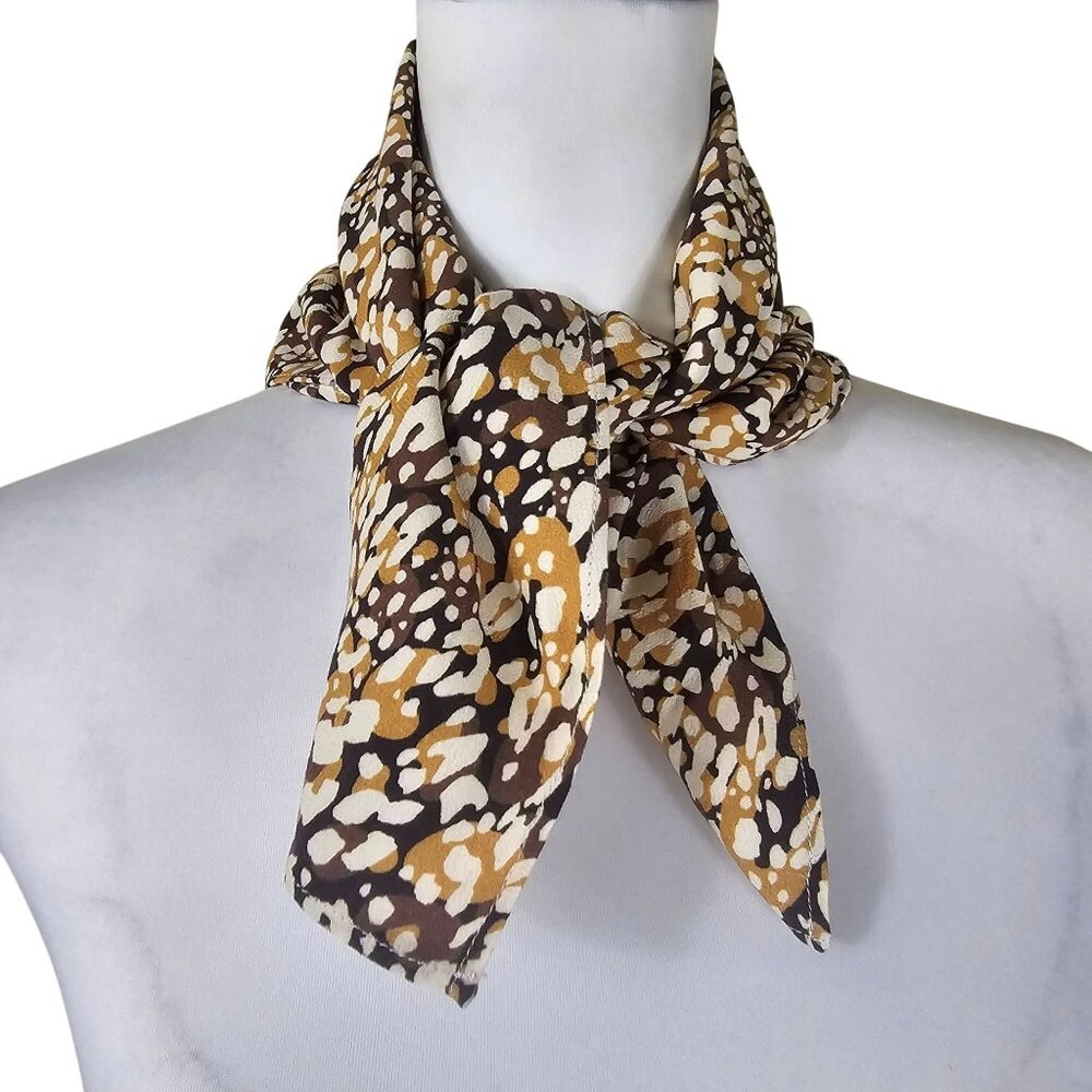 House Of Harlow 1960 Watercolor Print Square Scarf Kerchief Neck Tie Ascot 20x20